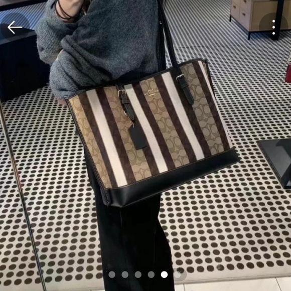 NEW Coach Mollie Tote In Signature Jacquard With Stripes C4088 - Picture 3 of 11